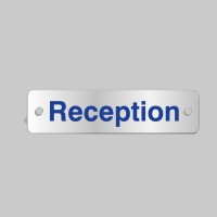 Reception - Aluminium Visual Impact Sign with Stand-off Locators