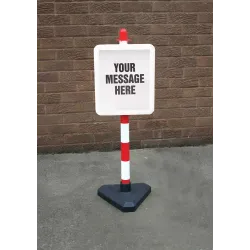 Frame & Post - Includes Custom Sign (White & Red)