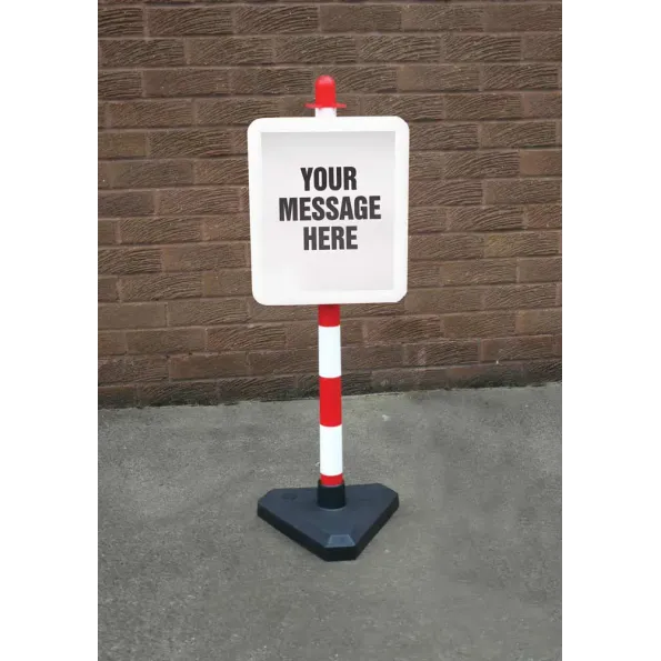 Frame & Post - Includes Custom Sign (White & Red)