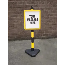 Frame & Post - Includes Custom Sign (Yellow and Black)