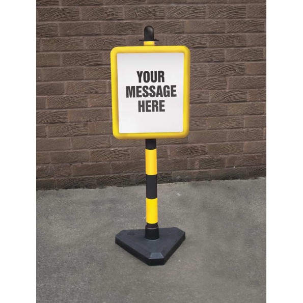 Frame & Post - Includes Custom Sign (Yellow and Black)