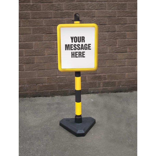 Yellow Frame & Yellow / Black Post - Inc Custom Sign