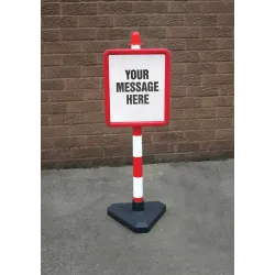 Frame & Post - Includes Custom Sign (Red & White)