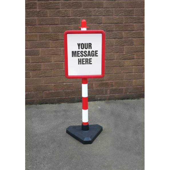 Frame & Post - Includes Custom Sign (Red & White)