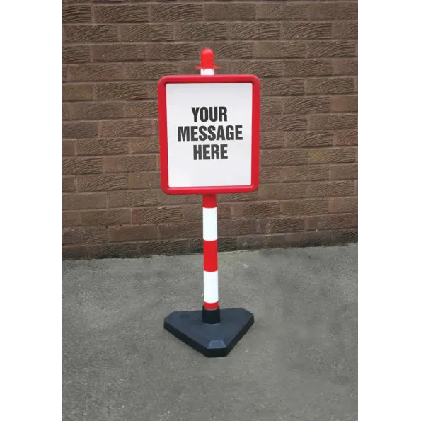 Frame & Post - Includes Custom Sign (Red & White)