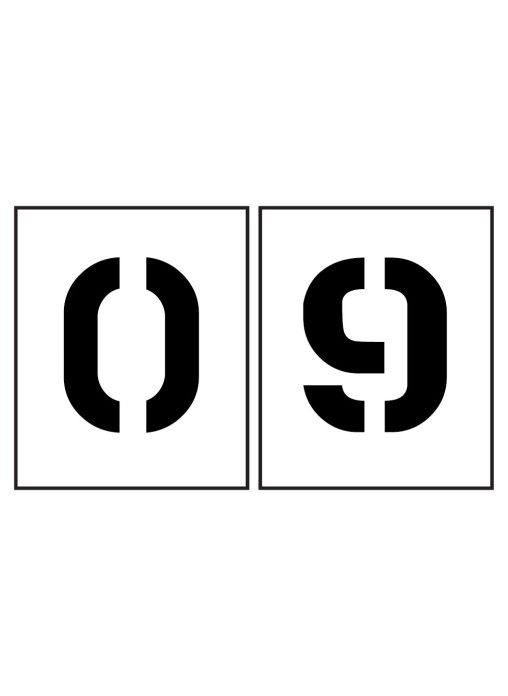 Kit Stencil Per Numeri 0-9 Caledonia – 150 Mm Di Altezza, In PVC, Per Marcatura Pavimenti E Cassette Postali - 2