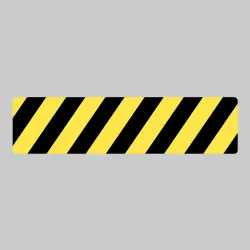 Anti-Slip Floor Graphic - Black / Yellow Chevron