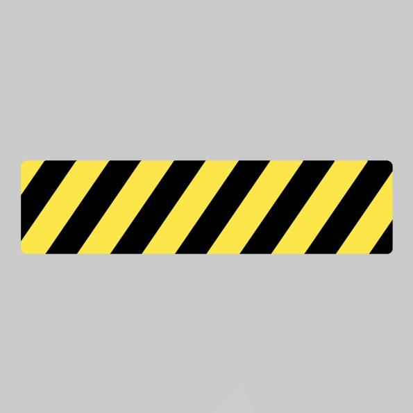 Anti-Slip Floor Graphic - Black / Yellow Chevron