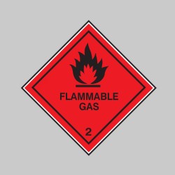 Flammable Gas 2 Diamond (Roll of 100 Labels)