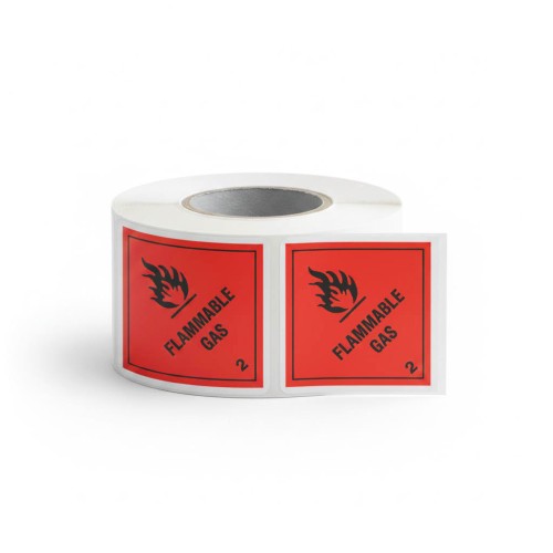 Roll of 100 Flammable Gas (2) Labels