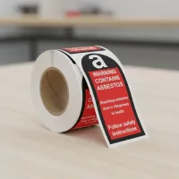 Contains Asbestos (Roll of 100 Labels)