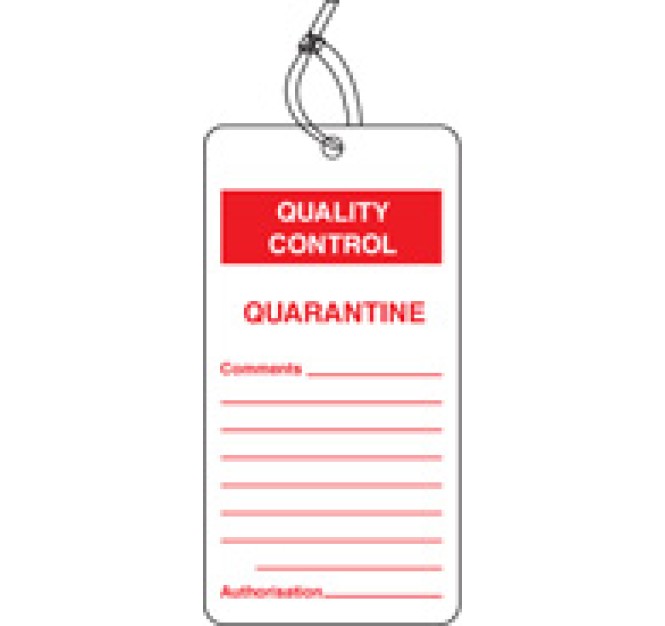 Quality Control Tag - Quarantine (Pack of 10)