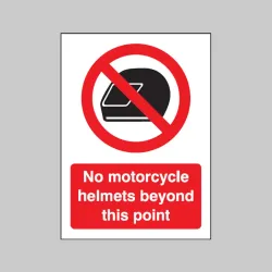 No Motorcycle Helmets Beyond this Point - Window Sticker