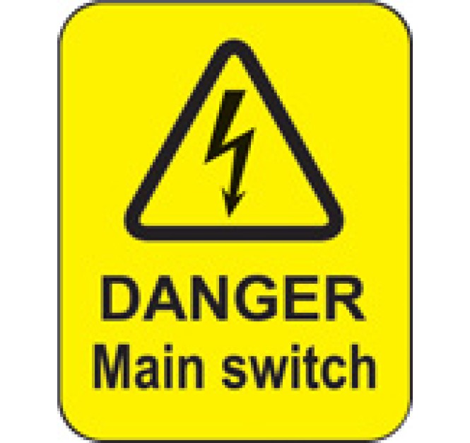Danger - Main Switch Labels