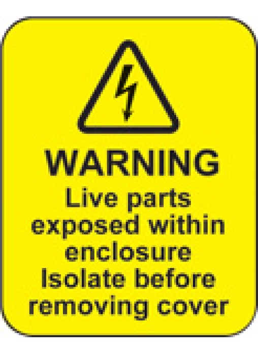 Warning Live Parts within Enclosure Labels