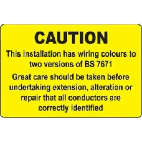 This Installation Has Wiring Colours Labels (Roll of 100)