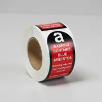 Contains Blue Asbestos (Roll of 100 Labels)