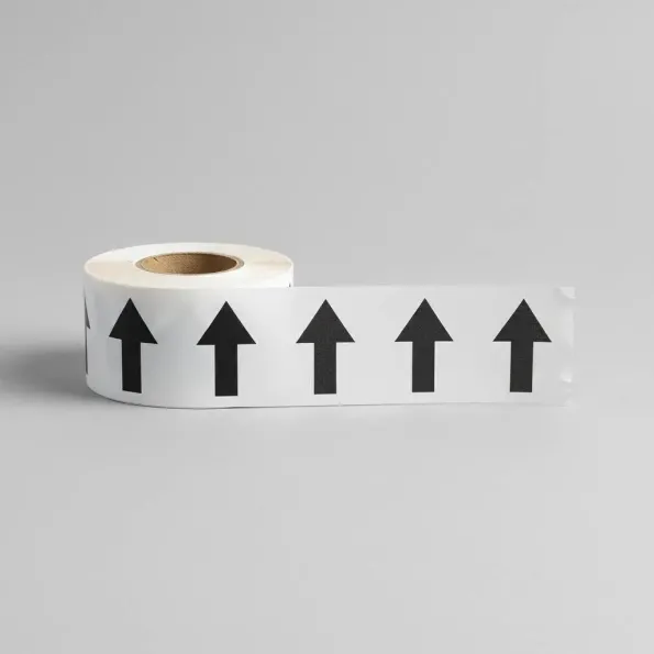 Pipeline ID Tape - Black Arrows On White