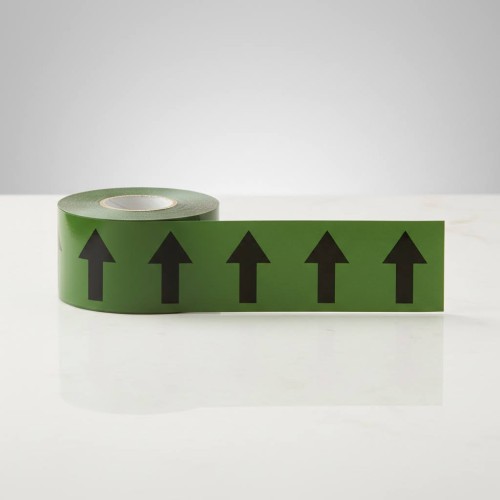 Black Arrows On Green - Pipeline ID Tape