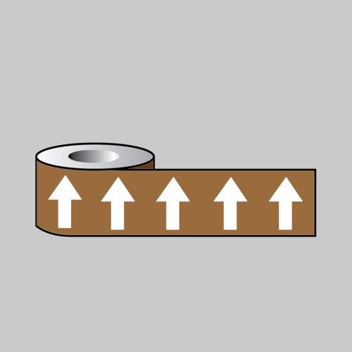 White Arrows On Brown - Pipeline ID Tape