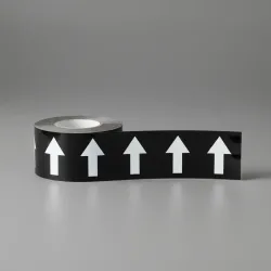 Pipeline ID Tape - White Arrows On Black