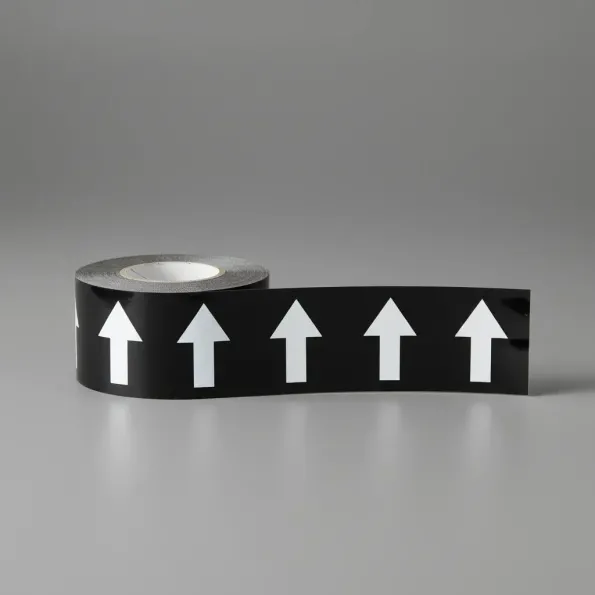 Pipeline ID Tape - White Arrows On Black