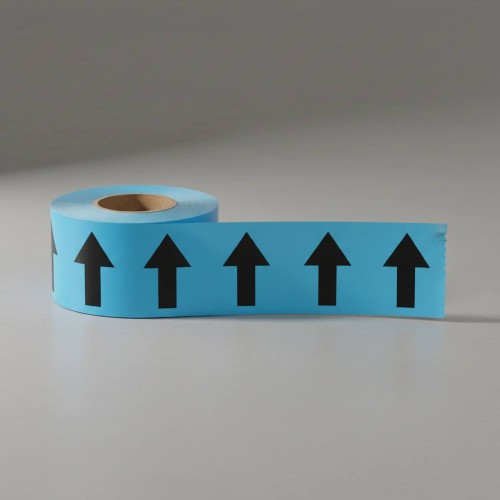 Pipeline ID Tape - Black Arrows On Light Blue Pipeline ID Tape - Black Arrows On Light Blue