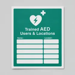 Trained AED Users & Locations (Space for 5 Names and Locations) Trained AED Users & Locations (Space for 5 Names and Locations)