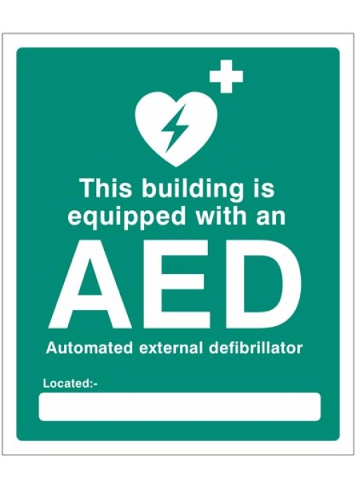This Building is equipped with an AED Located