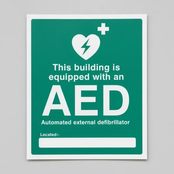 This Building is equipped with an AED Located (Space for Location) This Building is equipped with an AED Located (Space for Location)