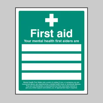 Your Mental Health First Aiders Are (Space for 4 Names)