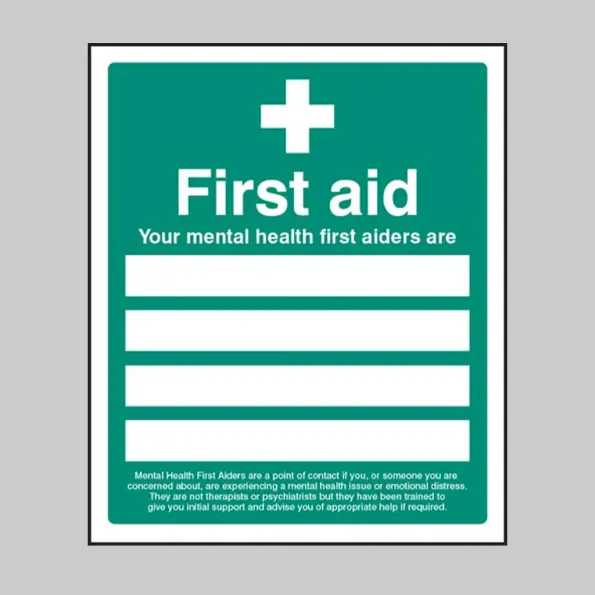 Your Mental Health First Aiders Are (Space for 4 Names)