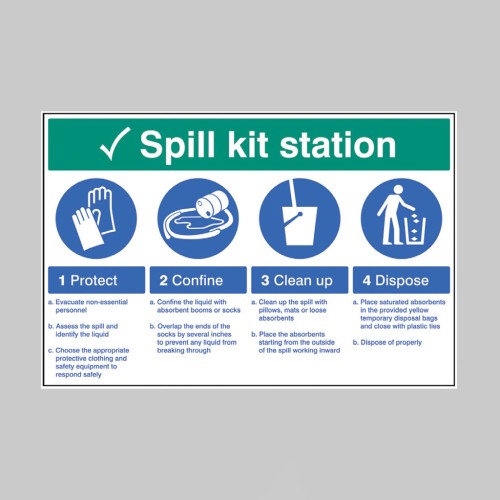 Spill Kit Station - Protect - Confine - Clean up - Dispose