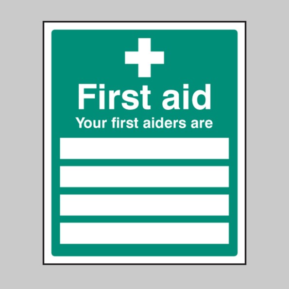 Your First Aiders Are ( Space for 4 Names)
