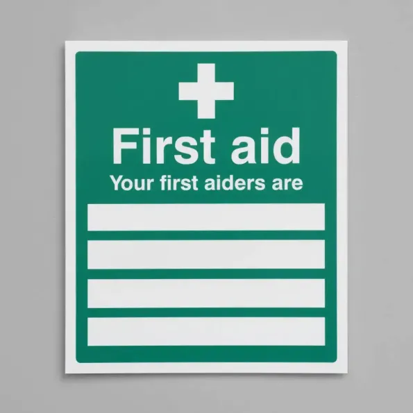 Your First Aiders Are ( Space for 4 Names) Your First Aiders Are ( Space for 4 Names)