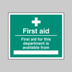 First Aid for Department Available From First Aid for Department Available From
