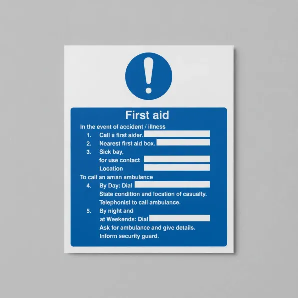 First Aid in the Event of Accident / Illness First Aid in the Event of Accident / Illness