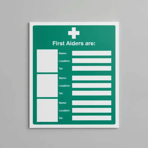 First Aiders Are (Space for 3 Photos - Names - Location - Telephone) First Aiders Are (Space for 3 Photos - Names - Location - Telephone)