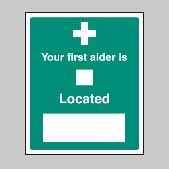 Your First Aider Is (Space) Located (Space)