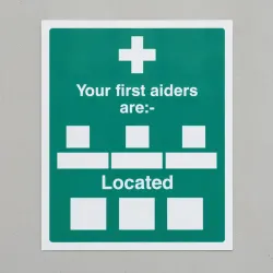 Your First Aiders Are (Space for 3 Names and Photos) Located (Space for Locations) Your First Aiders Are (Space for 3 Names and Photos) Located (Space for Locations)