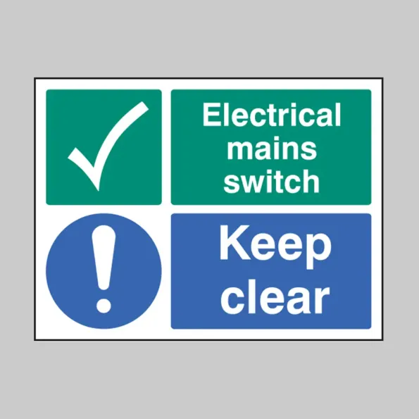 Electrical Mains Switch - Keep Clear