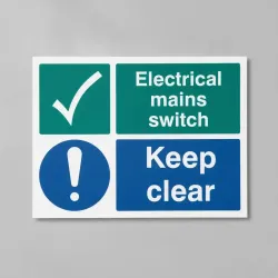 Electrical Mains Switch - Keep Clear Electrical Mains Switch - Keep Clear