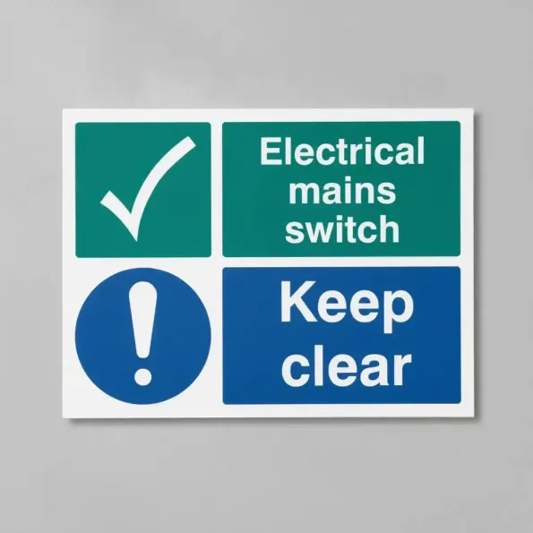 Electrical Mains Switch - Keep Clear Electrical Mains Switch - Keep Clear