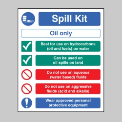 Spill Kit Multi-Message - Oil Type Only