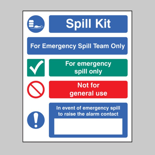Spill Kit - Emergency Spill Team Only - Multi-Message