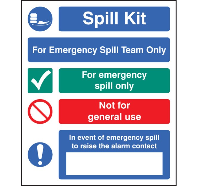 Spill Kit Multi-Message - Emergency Spill Team Only