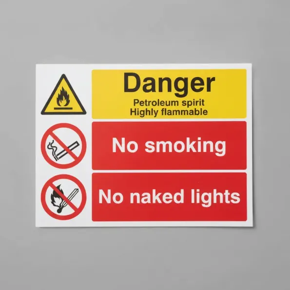 Petroleum Spirit - Highly Flammable - No Smoking, Naked Lights Petroleum Spirit - Highly Flammable - No Smoking, Naked Lights