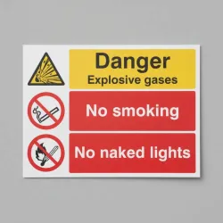 Danger - Explosive Gases No Smoking No Naked Lights Danger - Explosive Gases No Smoking No Naked Lights