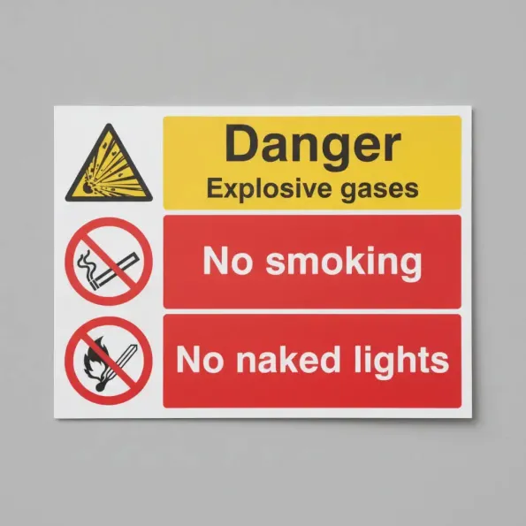 Danger - Explosive Gases No Smoking No Naked Lights Danger - Explosive Gases No Smoking No Naked Lights
