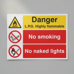 Danger - LPG Highly Flammable - No Smoking - No Naked Lights Danger - LPG Highly Flammable - No Smoking - No Naked Lights